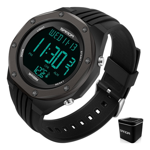 Reloj Digital De Moda Deportivo Impermeable Con Temperatura