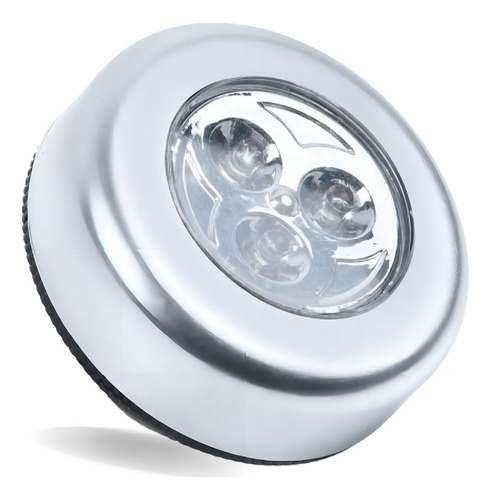 Luminaria Led Spot Sem Fio Luz Segurança Emergencia De Toque Cor Prateado Prata