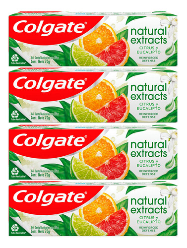Pack Crema Dental Colgate Natural Extracts Citrus Eucalipto