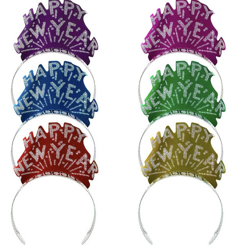 288 Tiaras Con Gliter Happy New Year Feliz Año Nuevo