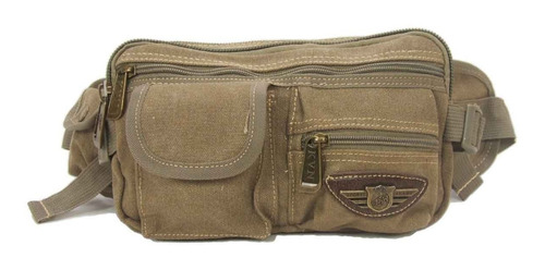 Imagem 2 de 5 de Pochete Masculina De Cintura Porta Objetos Em Lona 7 Bolsos