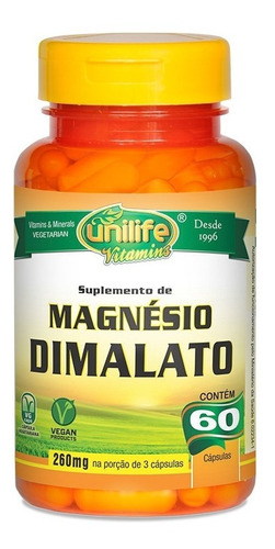 Magnésio Dimalato - 60 Cápsulas - Unilife