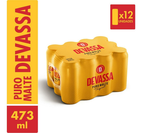 Cerveja Puro Malte Lata 473ml Pacote Com 12 Unidades Devassa