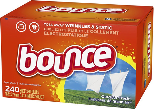 Bounce Amaciante Perfumado P/ Secadora C/240 Folhas Outdoor