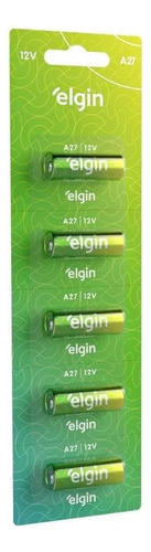 Bateria Pilha Alcalina 12v Com 5 Unidades A27 Elgin