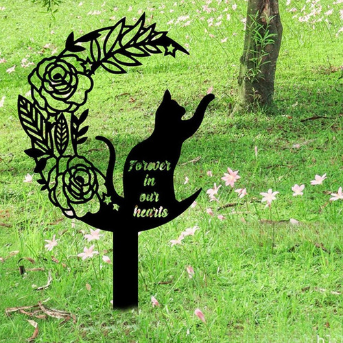 Estaca Conmemorativa De Gato, Adorno Para Césped, Letrero