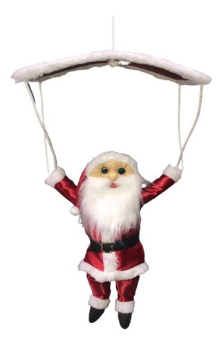 Boneco Papai Noel Vermelho Parapente Enfeite Natal Paraqueda