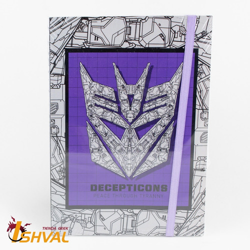 Imagen 2 de 4 de Cuaderno Geek - Transformers - Decepticons - Original