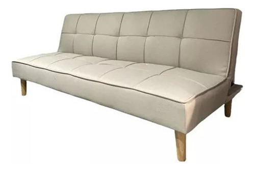 Futon Modelo Owen Sofa Cama Lino Y Patas Madera Sillon