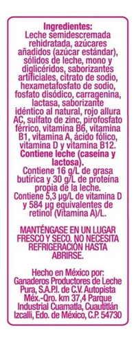 Leche Alpura Vaquitas Lechitas Sabor Fresa 6 Pzs De 190 Ml
