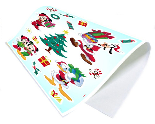 2 Pliegos Papel Envolura Regalos Disney Micky Navidad
