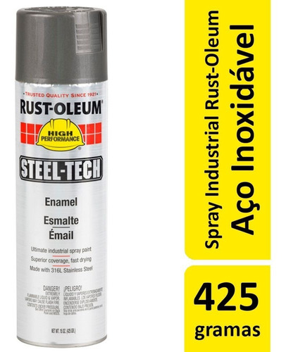 Tinta Spray Esmalte Industrial Aço Inox 316l - Rust-oleum