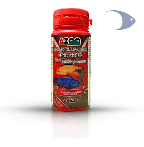 Azoo Alimento Espirulina Hojuelas Peces 20g Acuarios