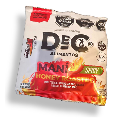 Mani Honey Roasted Spicy 75g Pack X5u +barata La Golosineria