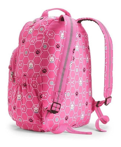 Mochila Escolar Grande Kipling Seoul Pink Envio Grátis