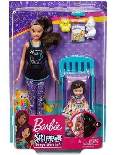 Boneca Barbie Babysitter Babá Skipper Com Caminha - Mattel