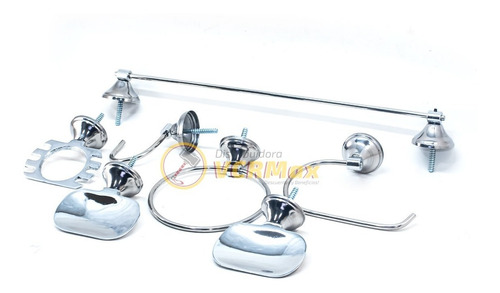 Imagen 2 de 10 de Kit Accesorios Completo Para Baño 7 Piezas Acero Inoxidable