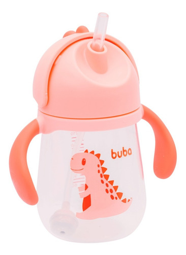 Imagem 5 de 8 de Copo Com Canudo Infantil De Transição 240ml Alça Dino - Buba