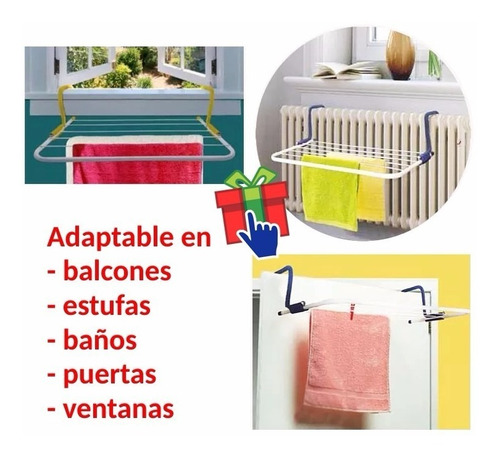 Tender De Ropa Para Balcon Ventana Baño X 2 Unidades