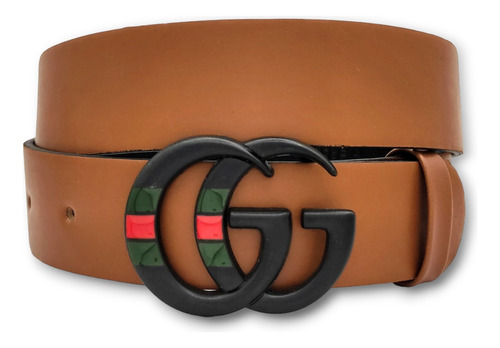 Cinturon Gg Moda Unisex Camel Diseño De La Tela Hebilla Gg Web Negra Talla M