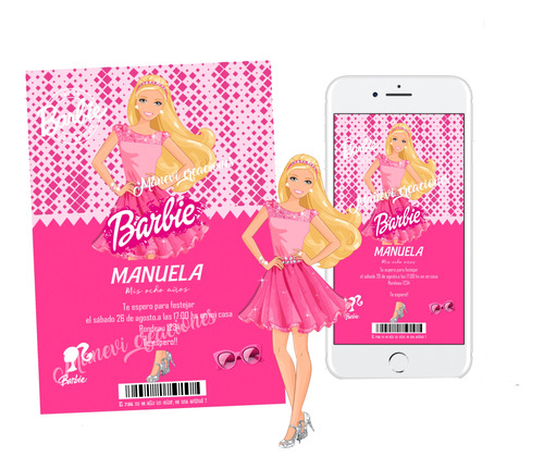 Kit Imprimible Barbie Con Textos Editables Completo Candy 