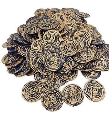Monedas De Oro Pirata Rústicas De Bronce Fresco (144 Piezas)