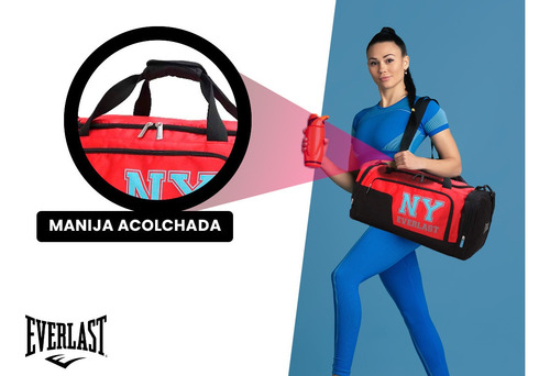 Imagen 7 de 10 de Bolso Everlast Deportivo Gym Viaje Reforzado Grande New! Tsr