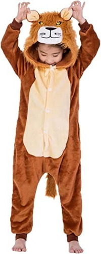 Disfraz De León Para Niños Animales Ropa Niños Pijama Mono Diseño León Talla 7-9