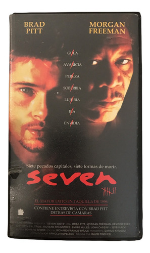 Vhs Seven Brad Pitt Morgan Freeman Se7en David Fincher