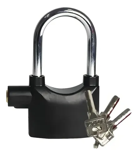 Cadeado Com Alarme Preto 110dba Para Motos E Bicicletas