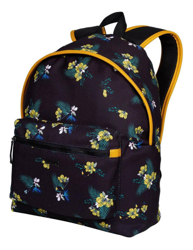 Mochila Feminina Sestini Selfie Floral 075692-65 Cor Preto