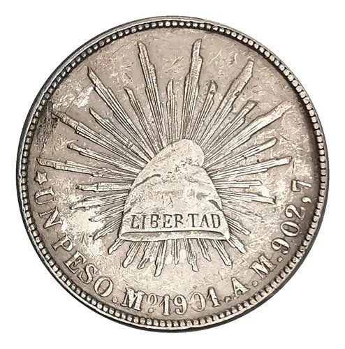 Moneda Un Peso Fuerte Porfiriano Plata México Am 1901