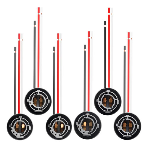 6 Pcs 1157 Bay15d Lámpara Socket Señal Giro Bombilla Enchufe