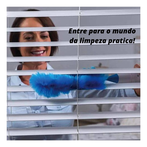 Espanador Tira Pó Eletrostático Não Risca Cabo Angular Azul