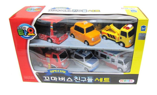 Amigos D Tayo Bombero Policia Taxi Ambulancia Grua Set X 6 
