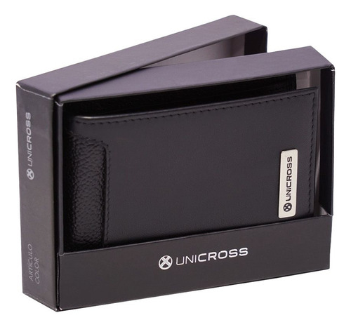 Imagen 4 de 4 de Billetera De Cuero Unicross Doble Tarjetero Y Ventana