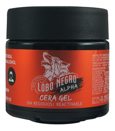 Cera Gel Lobo Negro Alpha Con Cencagrow Cabello Y Barba 250g
