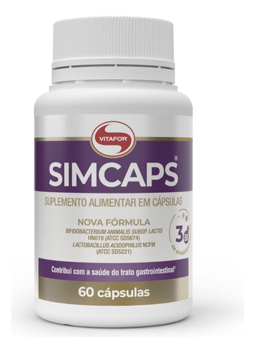 Simcaps Probiótico 60 Cápsulas - Vitafor Sabor Without Flavor