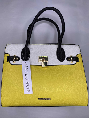 Cartera Malibu Skye Amarillo Con Blanco