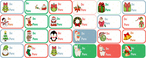 Tarjeta Etiqueta Stiker  Adhesiva Navidad Marcar Regalos