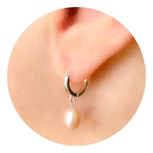 Aros de argollas con perlas sale