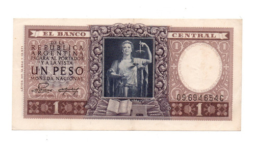 Billete Argentina 1 Peso Moneda Nacional Bottero 1913 Mb+