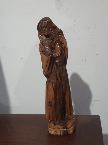 Madonna Virgen Con Jesús De Bebe Madera Pieza Talla Africana
