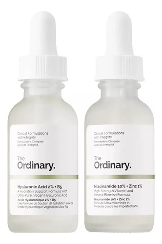 2pcs The Ordinary Ácido Hialurónico + Niacinamida Y