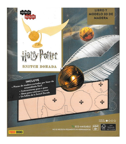 Harry Potter - Snitch Dorada - Libro + Modelo 3d Madera