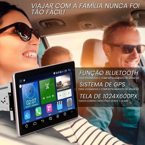 Imagem 5 de 6 de Central Multimídia Modelo Tesla 10 Pol 2 Din 4x50w Tela Gira