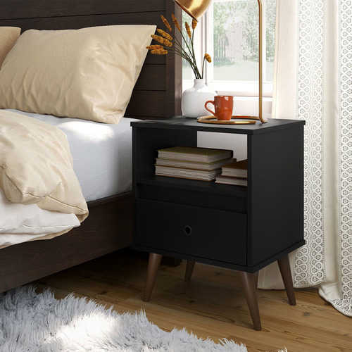 Imagem 5 de 5 de Kit Com 2 Mesas De Cabeceira Wood New - Preto