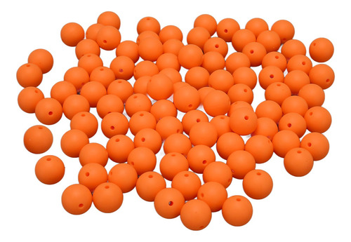 Perlas De Silicona Redondas De Color Naranja, 105 Unidades,
