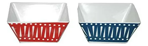 Juego De 24 Tazones Cuadrados, Geométricos, 14 X 14 X 6 Cm