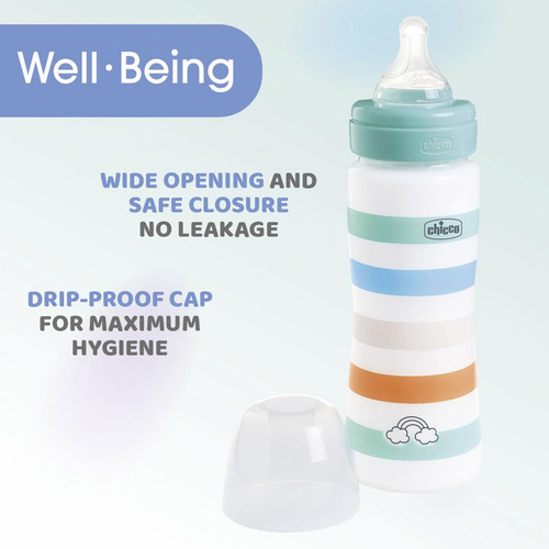Chicco Biberón Anticólico Well Being 330 Ml Verde